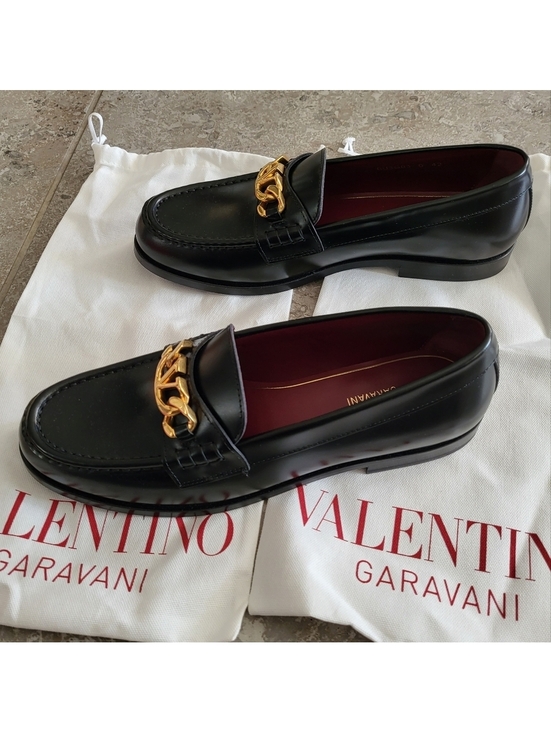 Valentino Garavani VLogo Chain Loafers in Black/Gold Size 42 NEW +DustBag $1,150 main image 13
